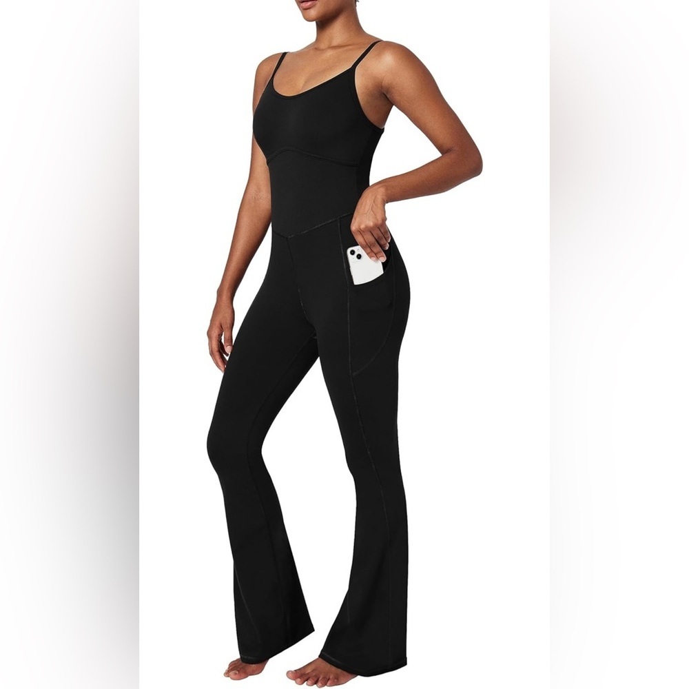 Ewedoos Flare Jumpsuits for Women with Pockets Adjustable Strap